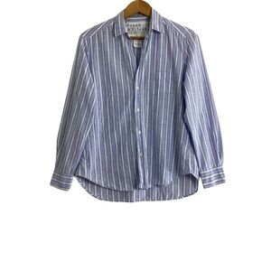 Frank & Eileen Eileen Blue Stripe Woven Button Up Shirt Size S